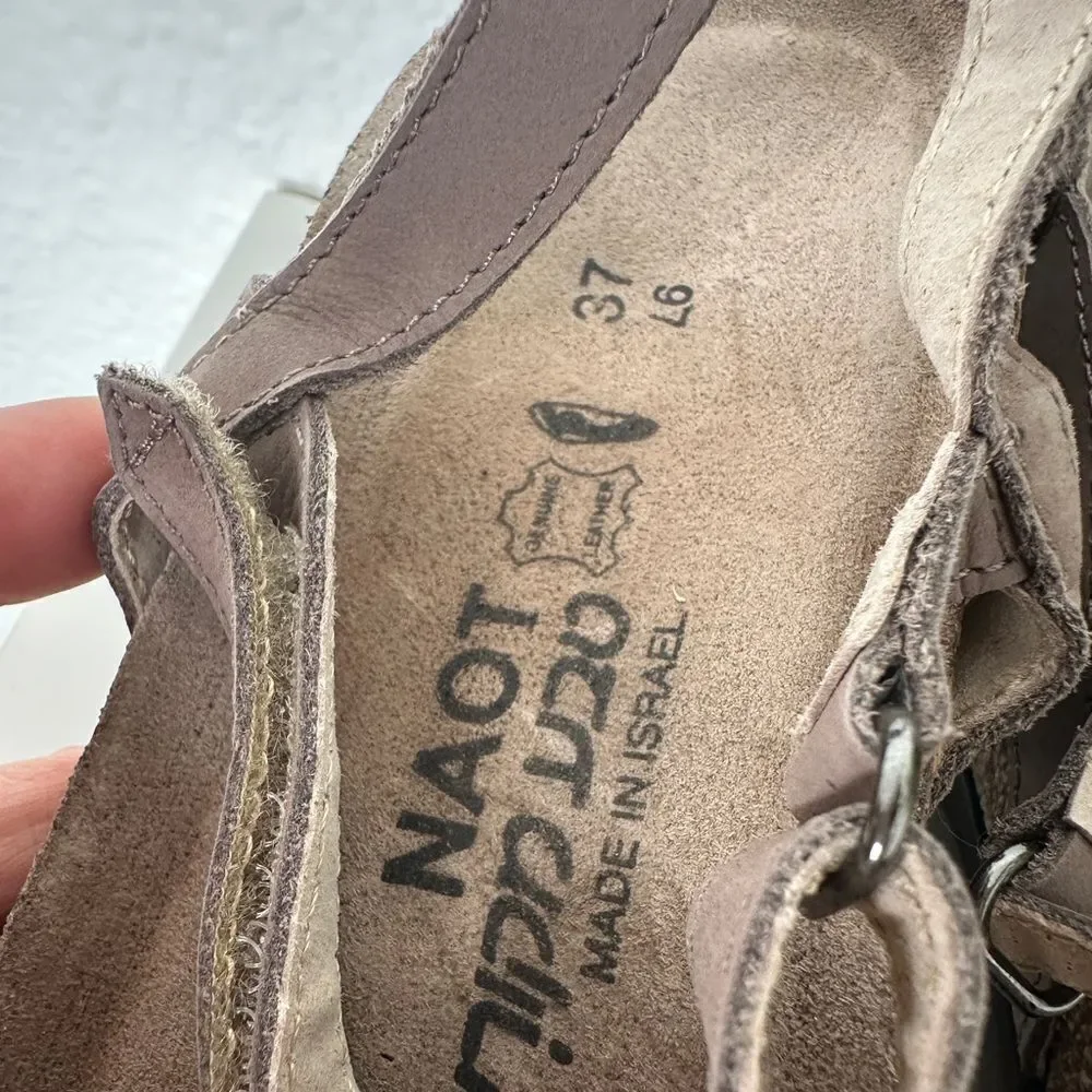 Naot - Leather Ankle Strap Sandals - Mabel - Stone Coal - EU 37 US 6-6.5 - Picture 8 of 9